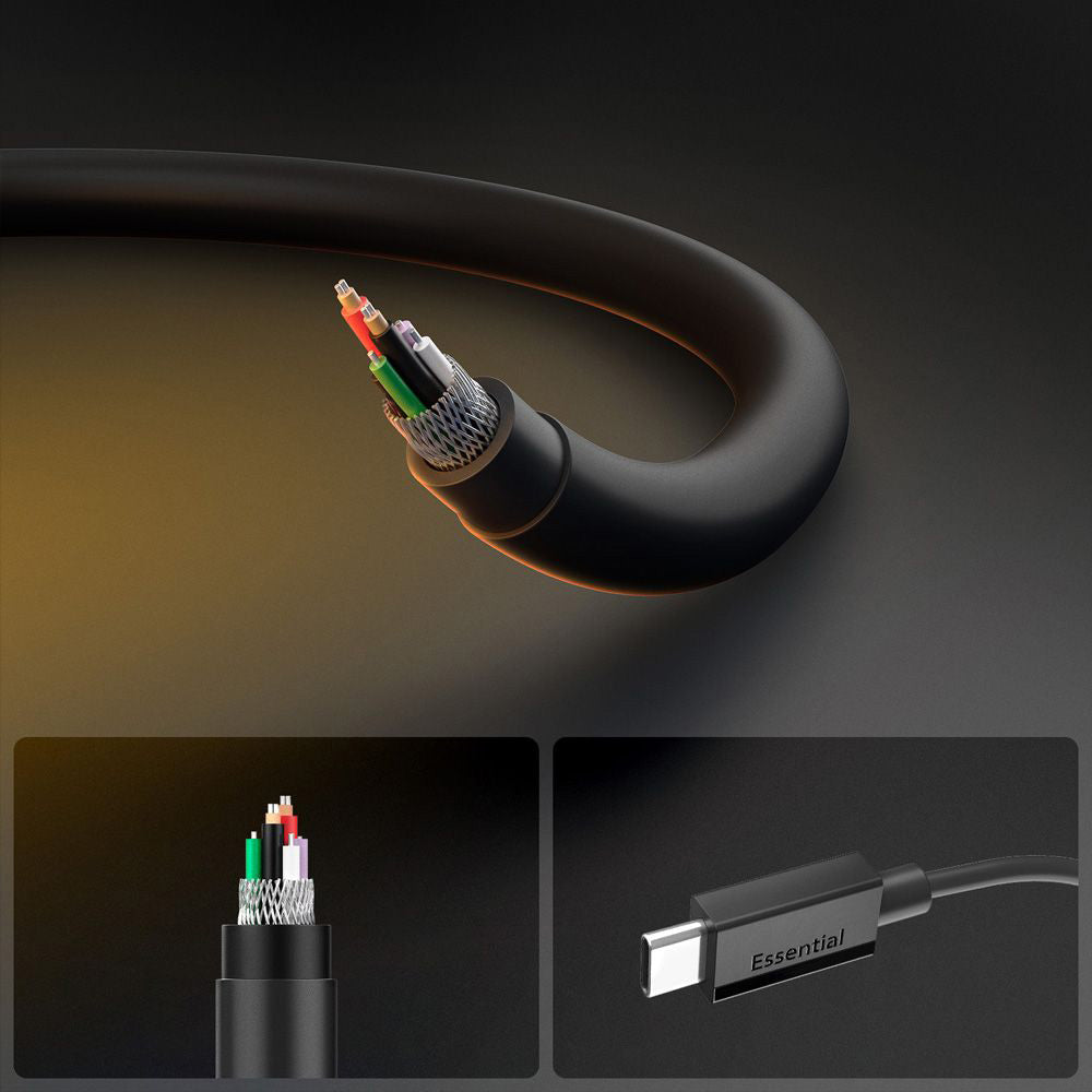 Cablu Spigen Essential EB6020CC USB-C la USB-C 2 m – Negru – imagine 6