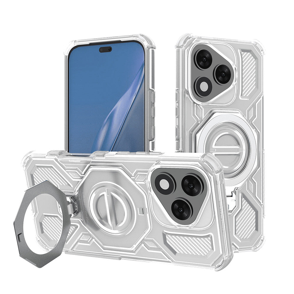 Husă Honor 400 Lite Techsuit Carbon Shield PRO, alb transparent – imagine 1