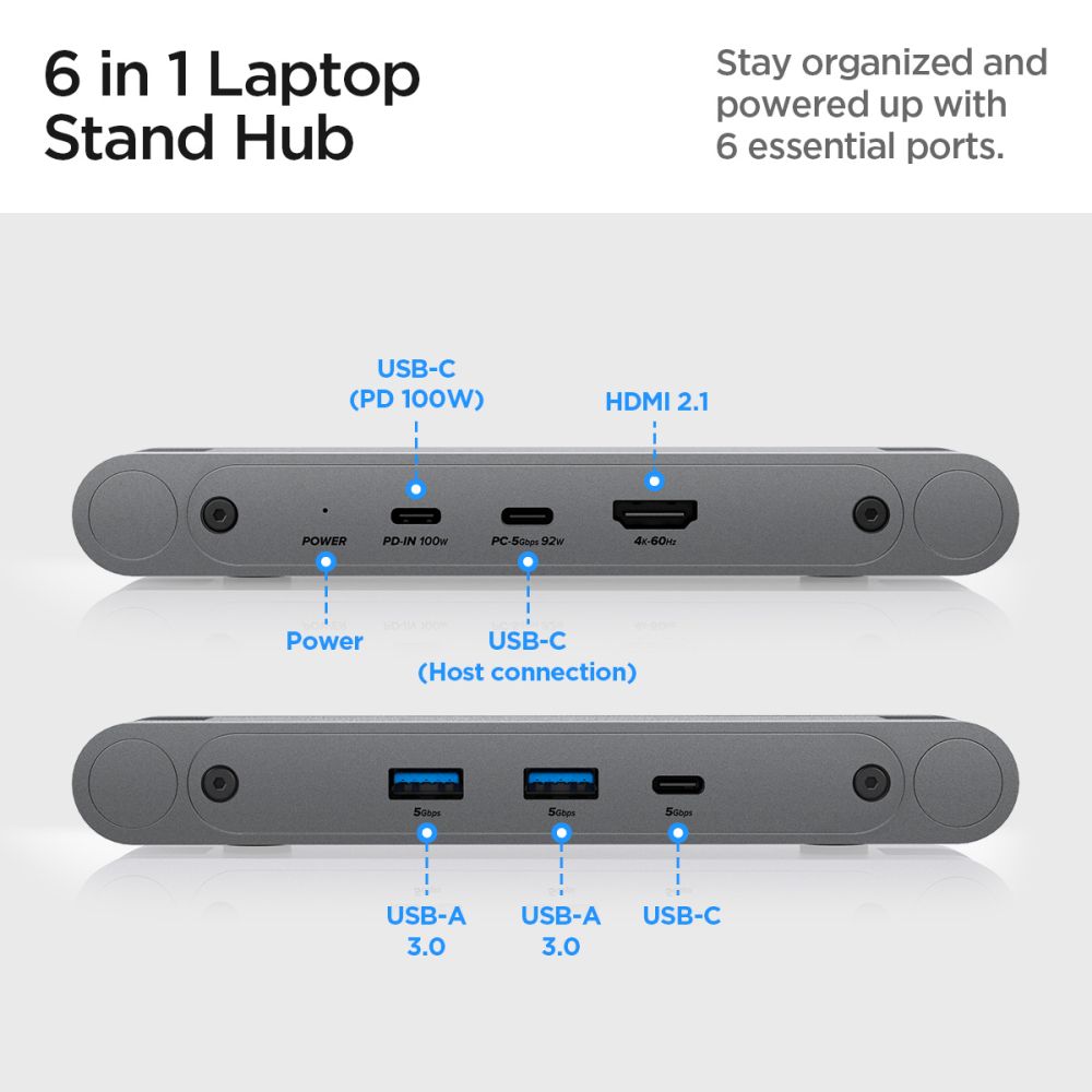 Suport laptop Spigen LD204H cu hub – imagine 7