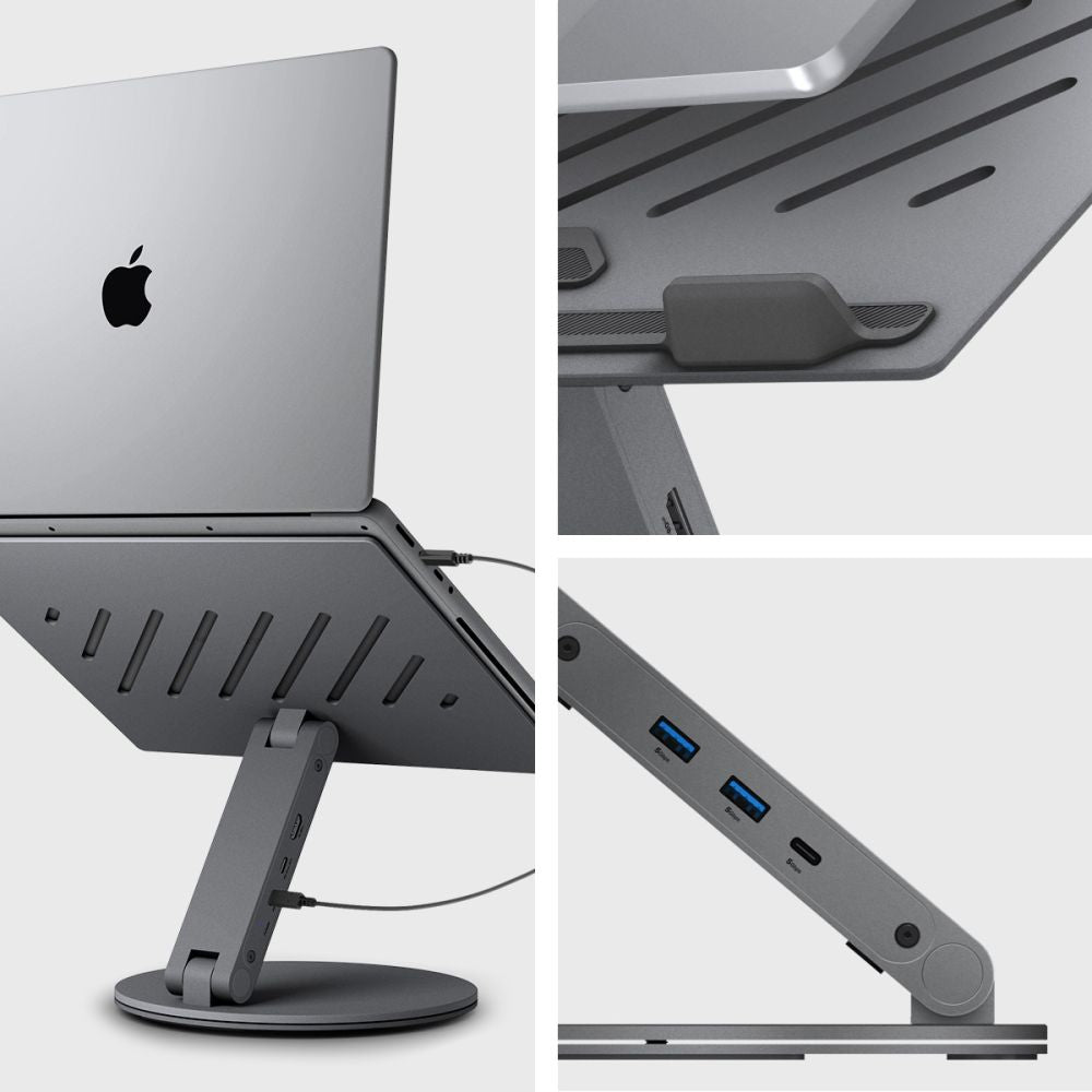 Suport laptop Spigen LD204H cu hub – imagine 3