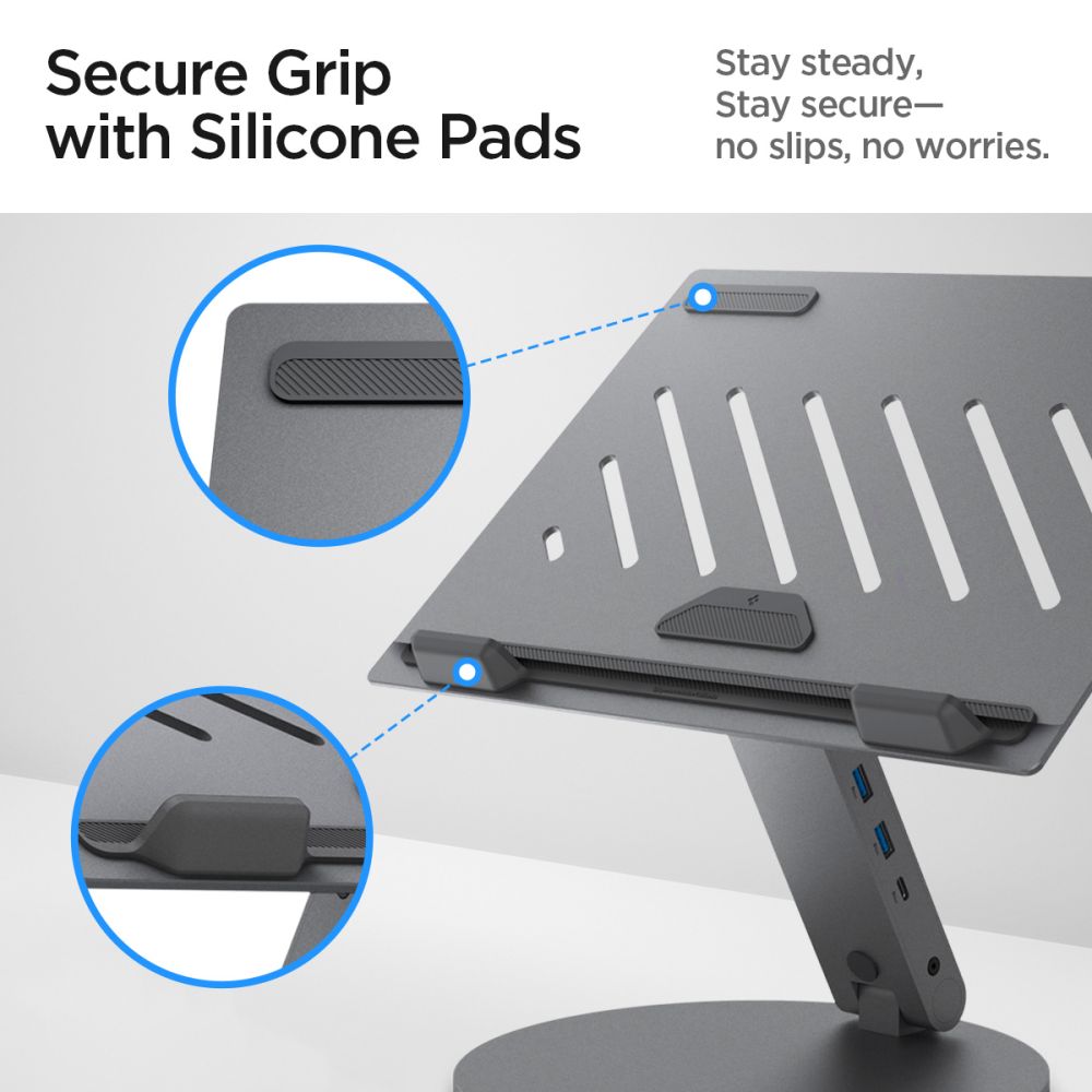 Suport laptop Spigen LD204H cu hub – imagine 4