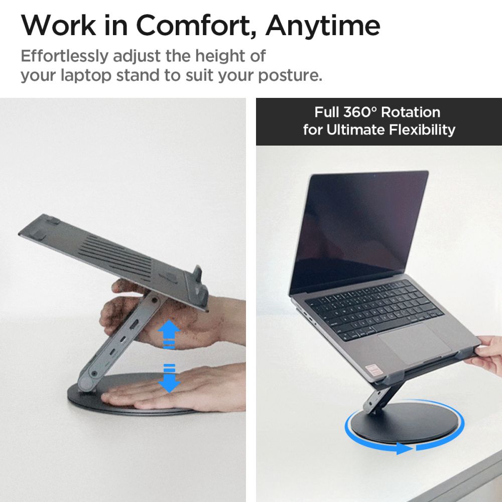 Suport laptop Spigen LD204H cu hub – imagine 5