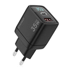 Încărcător priză GaN 35W cu afișaj LED, negru – Techsuit CH3 – imagine 1