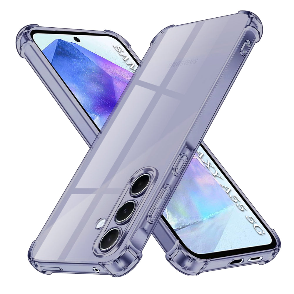 Husă transparentă Techsuit Shockproof Clear Silicone Galaxy A55 5G – Negru fumuriu – imagine 2