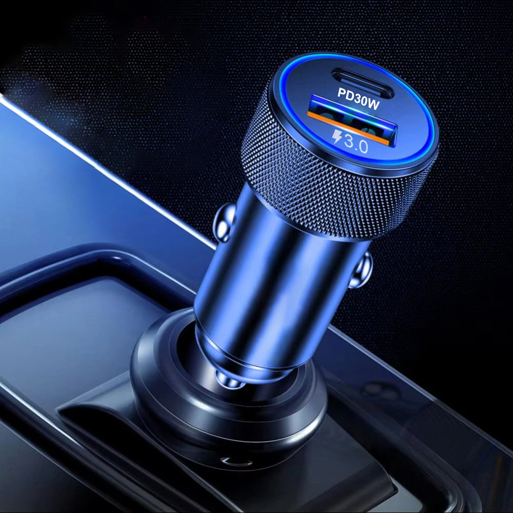 Încărcător auto Techsuit VoltDuo USB-C 30W + USB-A QC3.0 – imagine 3