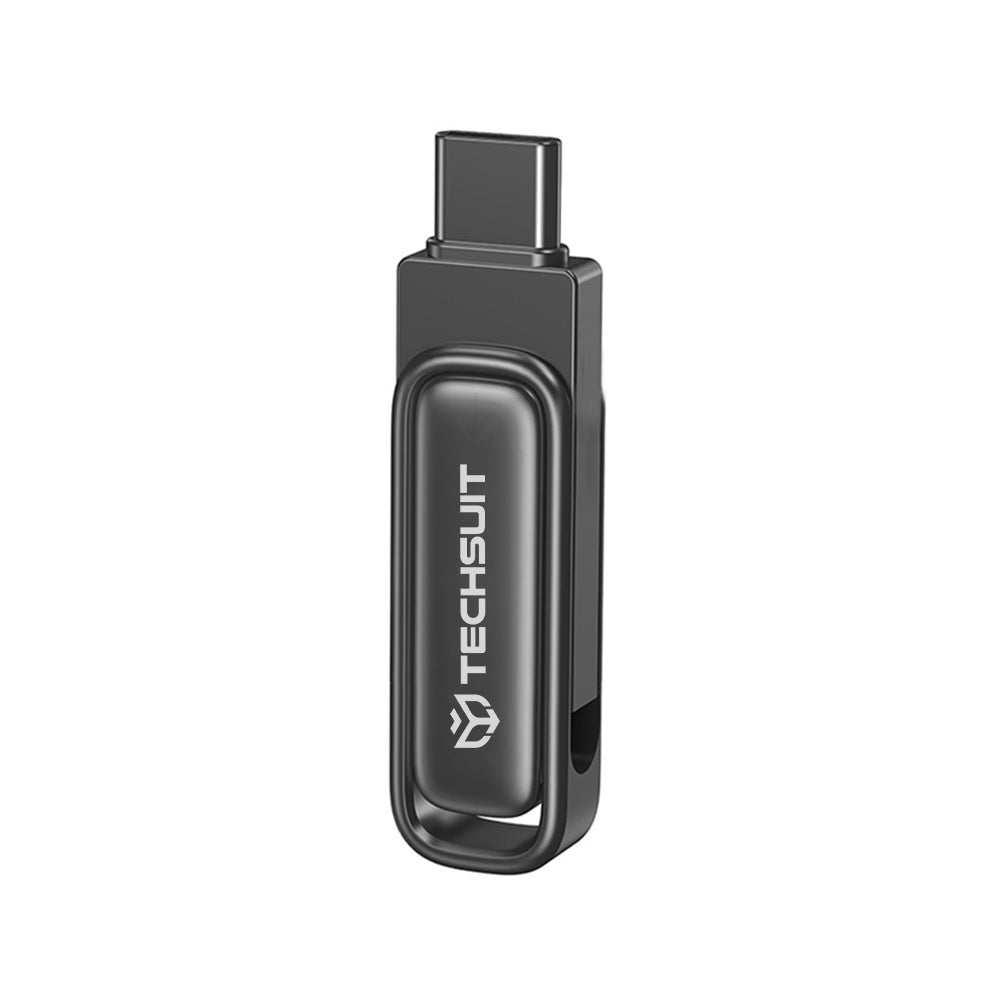 Memorie USB dual 32 GB, USB 3.2 și USB-C, gri închis – Techsuit THSM34 – imagine 1