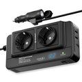 Invertor auto 12V la 220V, 200W, 2 prize, USB-C, negru – Techsuit IA2 – imagine 1