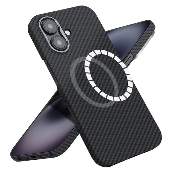 Husă Techsuit Aramid Fiber MagSafe pentru iPhone 16 – negru