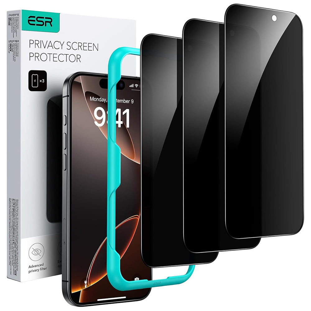 Folie privacy ESR iPhone 17 / 16 Pro, set 3 buc. – imagine 1 din 2