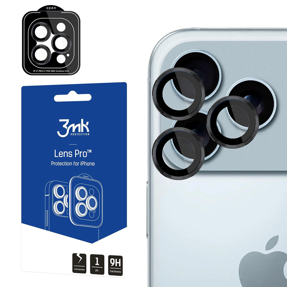 Protecție lentile 3mk Lens Protection Pro iPhone 17 Pro / 17 Pro Max – Negru – imagine 1 din 13