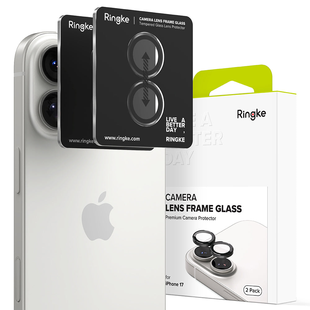 Protecție lentile Ringke Lens Frame Glass iPhone 17, 2 seturi – imagine 1 din 7