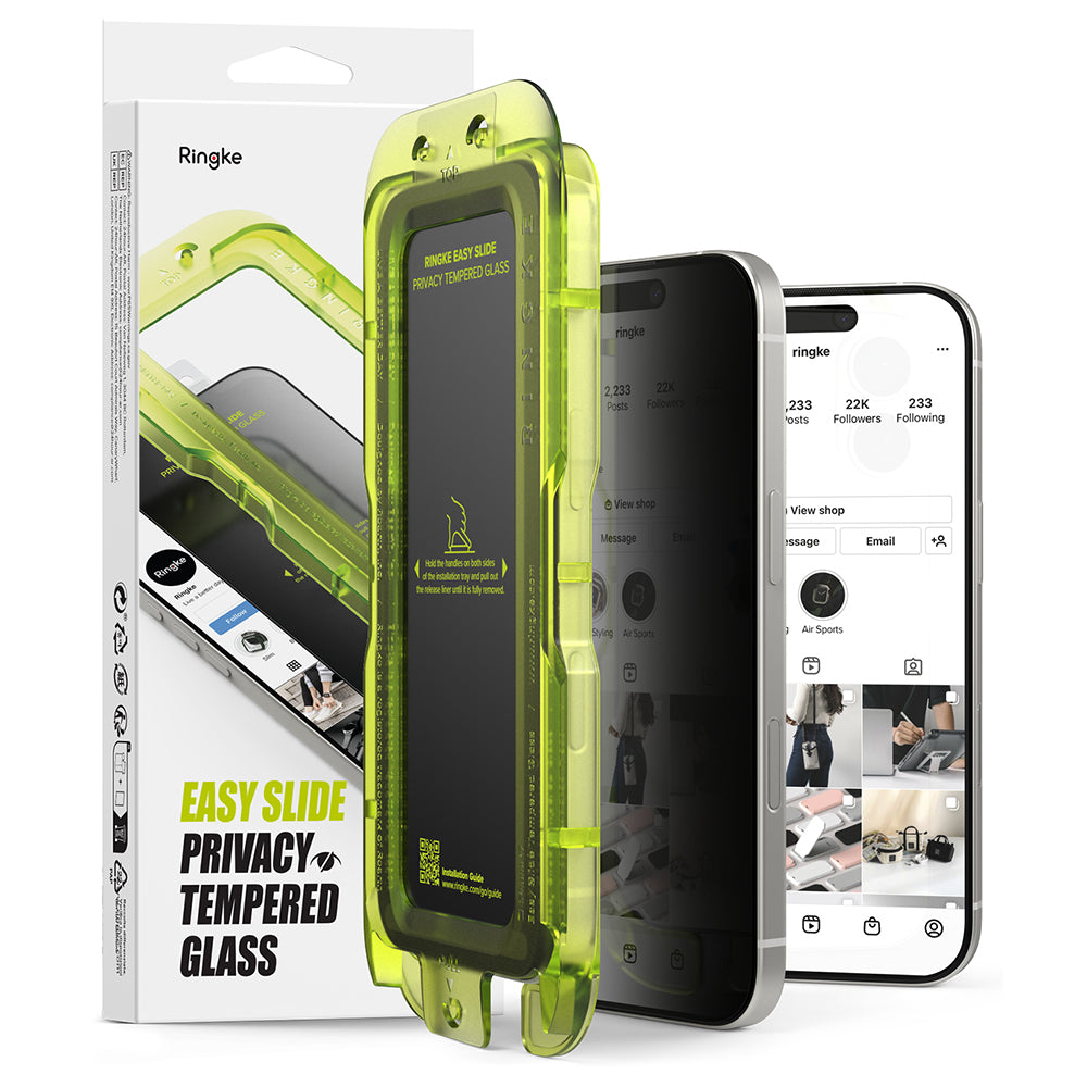 Folie privacy Ringke Easy Slide iPhone 17, set 2 buc. – imagine 1 din 2