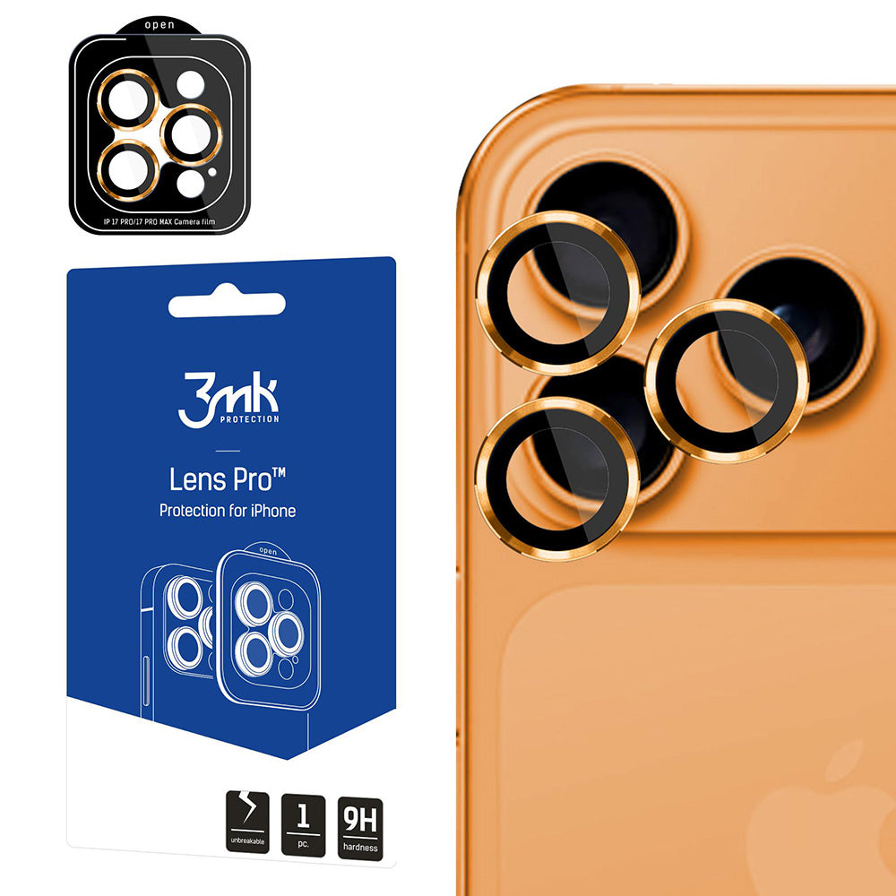 Protecție lentile 3mk Lens Protection Pro iPhone 17 Pro / 17 Pro Max – Portocaliu – imagine 10 din 13