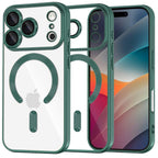 Husă transparentă Techsuit Luxury Crystal MagSafe iPhone 17 Pro – Verde închis – imagine 2