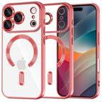 Husă transparentă Techsuit Luxury Crystal MagSafe iPhone 17 Pro Max – Roșu – imagine 1