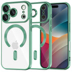 Husă transparentă Techsuit Luxury Crystal MagSafe iPhone 17 Pro Max – Verde deschis – imagine 3