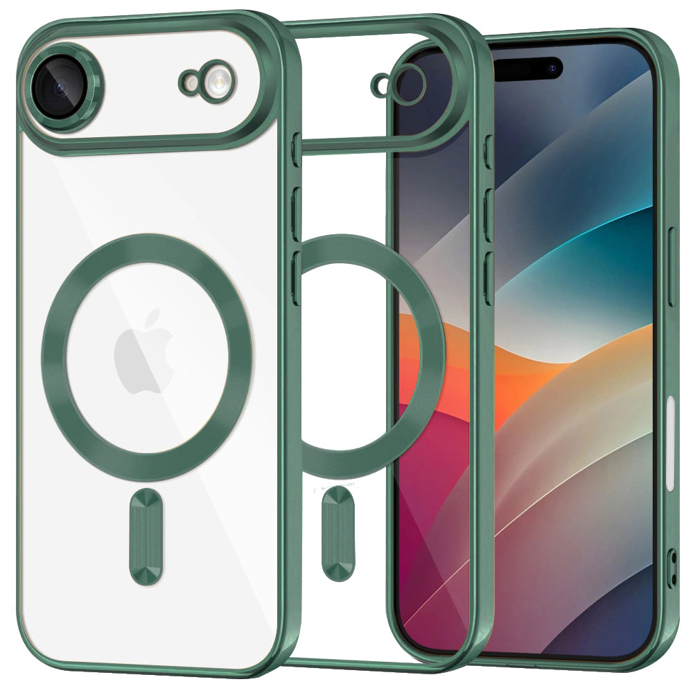 Husă transparentă Techsuit Luxury Crystal MagSafe iPhone Air – Verde închis – imagine 5