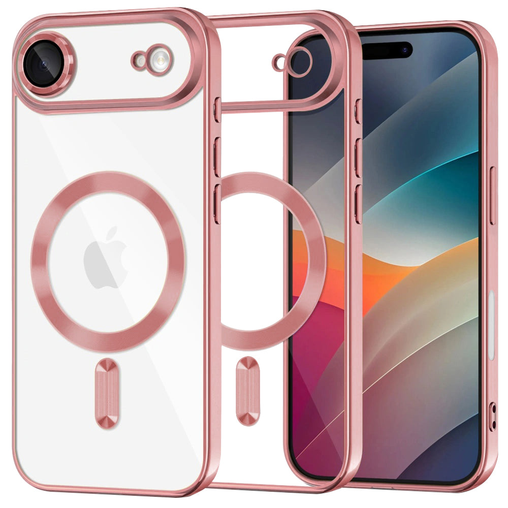 Husă transparentă Techsuit Luxury Crystal MagSafe iPhone Air – Roz – imagine 2
