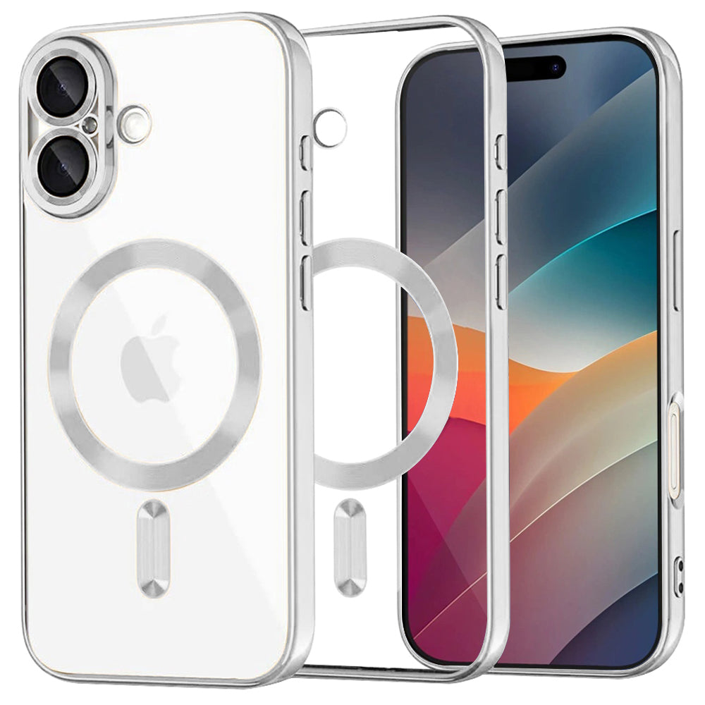 Husă transparentă Techsuit Luxury Crystal MagSafe iPhone 17 – Argintiu – imagine 2