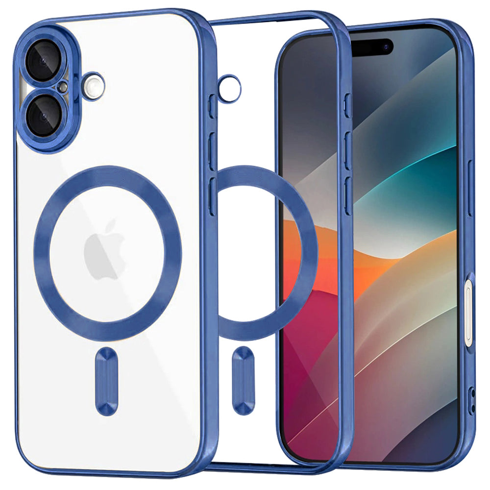 Husă transparentă Techsuit Luxury Crystal MagSafe iPhone 17 – Albastru închis – imagine 3