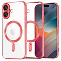 Husă transparentă Techsuit Luxury Crystal MagSafe iPhone 17 – Roșu – imagine 1