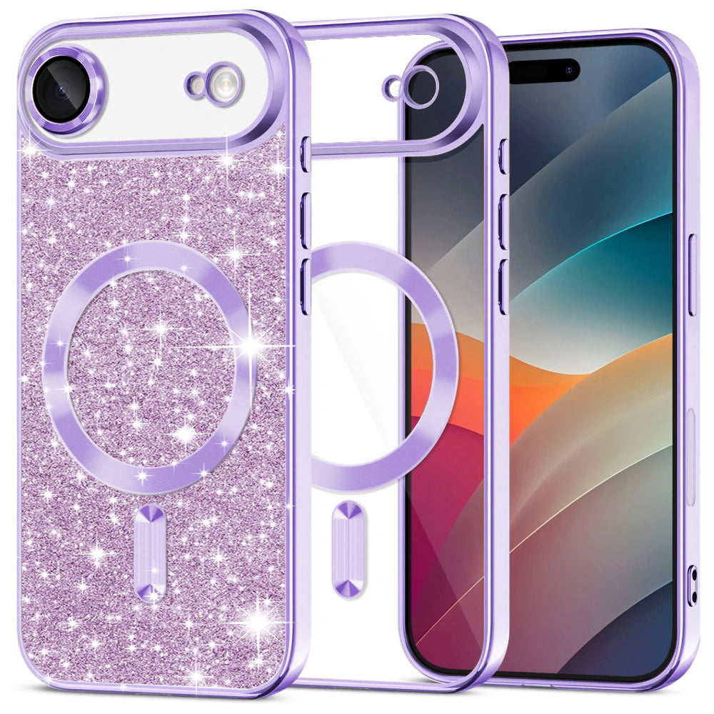 Husă Techsuit Luxury Glitter MagSafe iPhone Air – Mov deschis – imagine 5