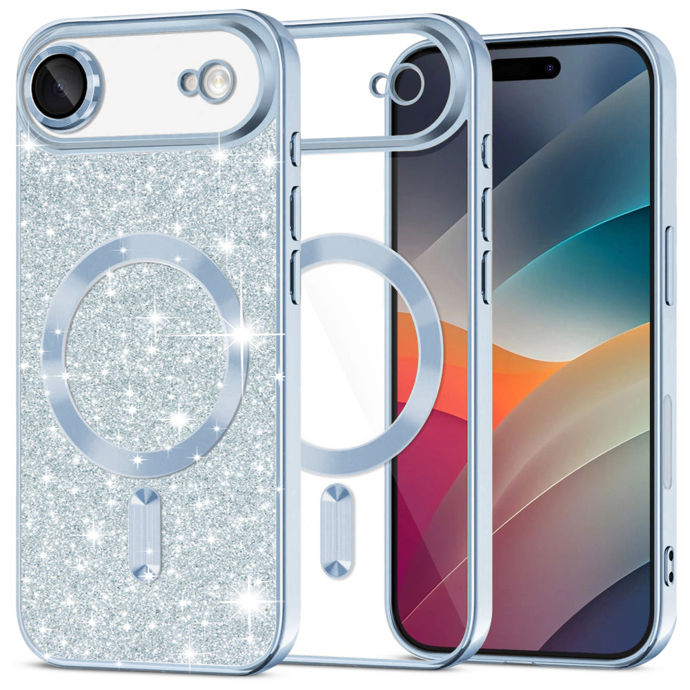 Husă Techsuit Luxury Glitter MagSafe iPhone Air – Albastru deschis – imagine 10