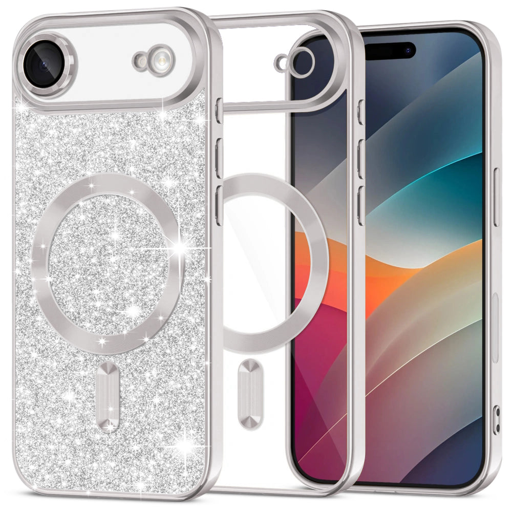 Husă Techsuit Luxury Glitter MagSafe iPhone Air – Argintiu – imagine 1