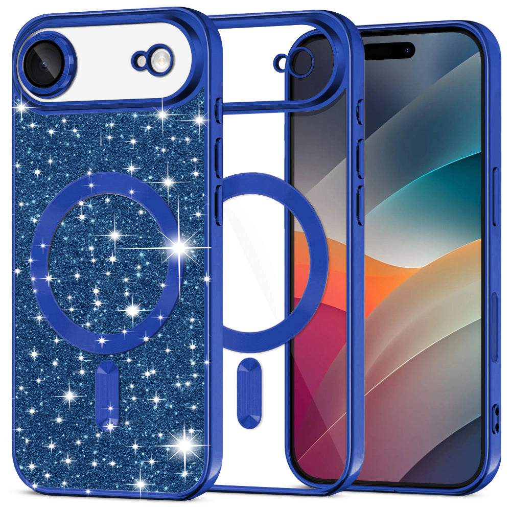 Husă Techsuit Luxury Glitter MagSafe iPhone Air – Albastru închis – imagine 9