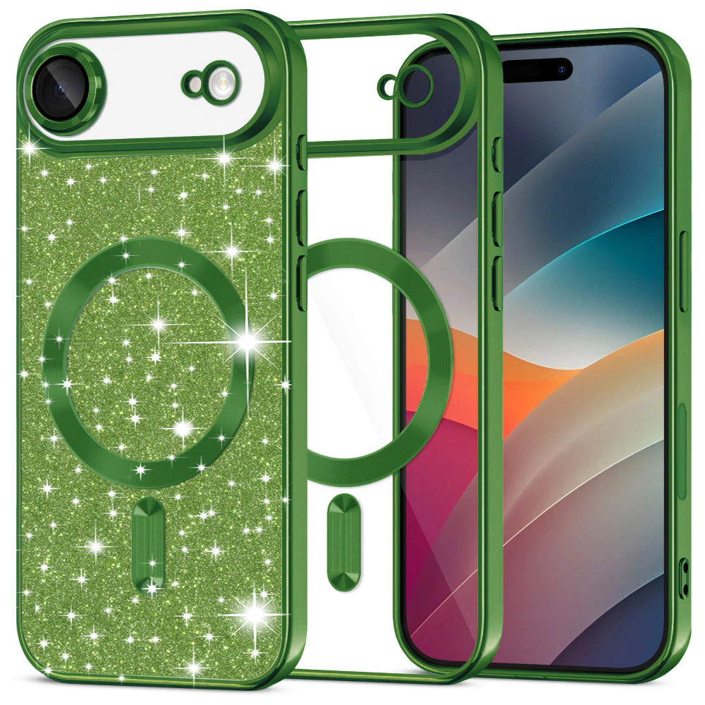 Husă Techsuit Luxury Glitter MagSafe iPhone Air – Verde închis – imagine 7