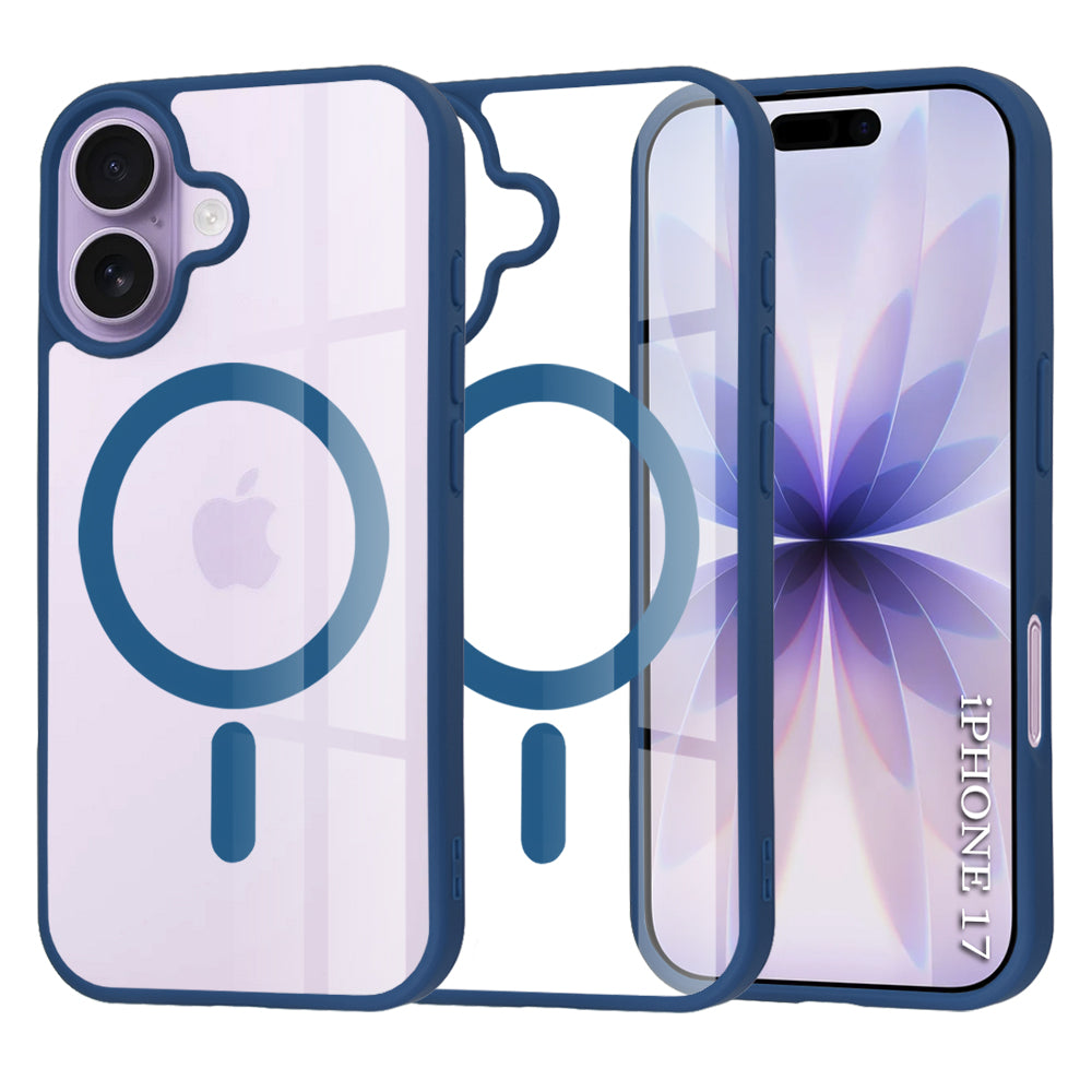 Husă transparentă Techsuit MagSafe Pro iPhone 17 – Albastru – imagine 3