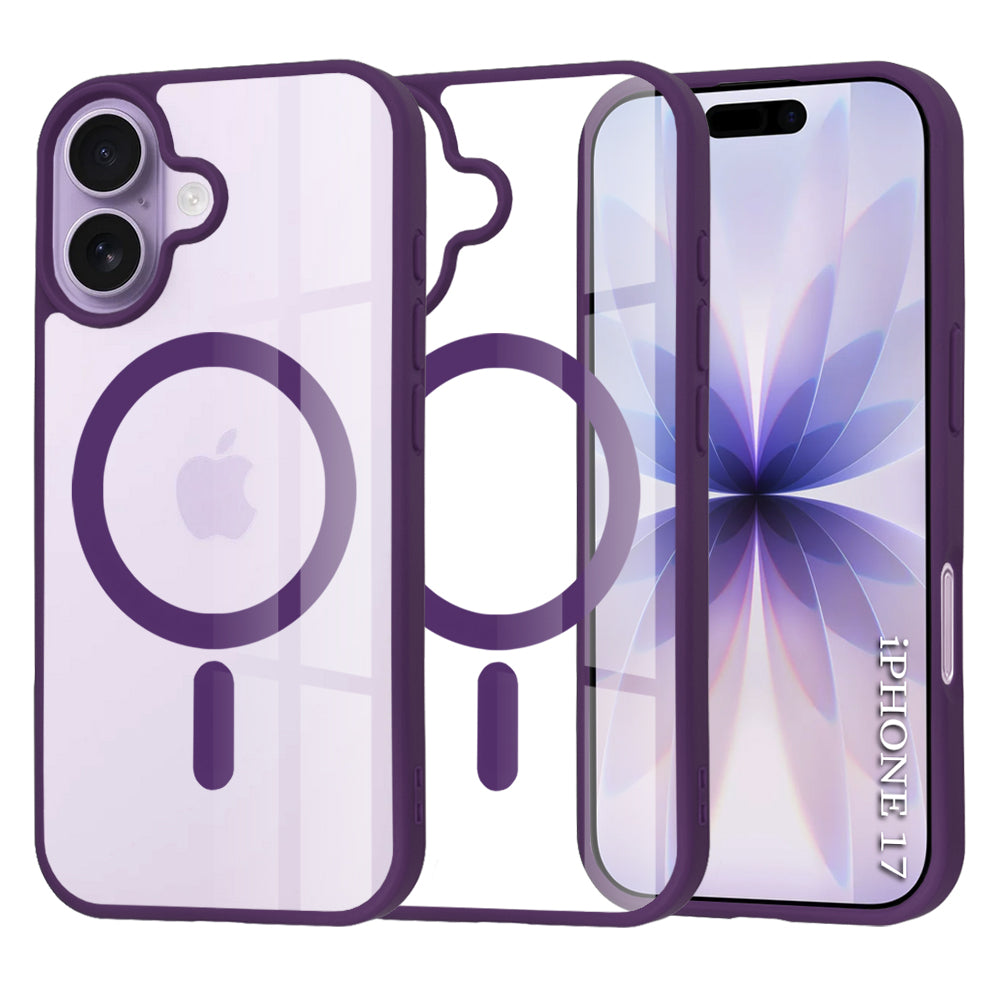 Husă transparentă Techsuit MagSafe Pro iPhone 17 – Mov – imagine 1