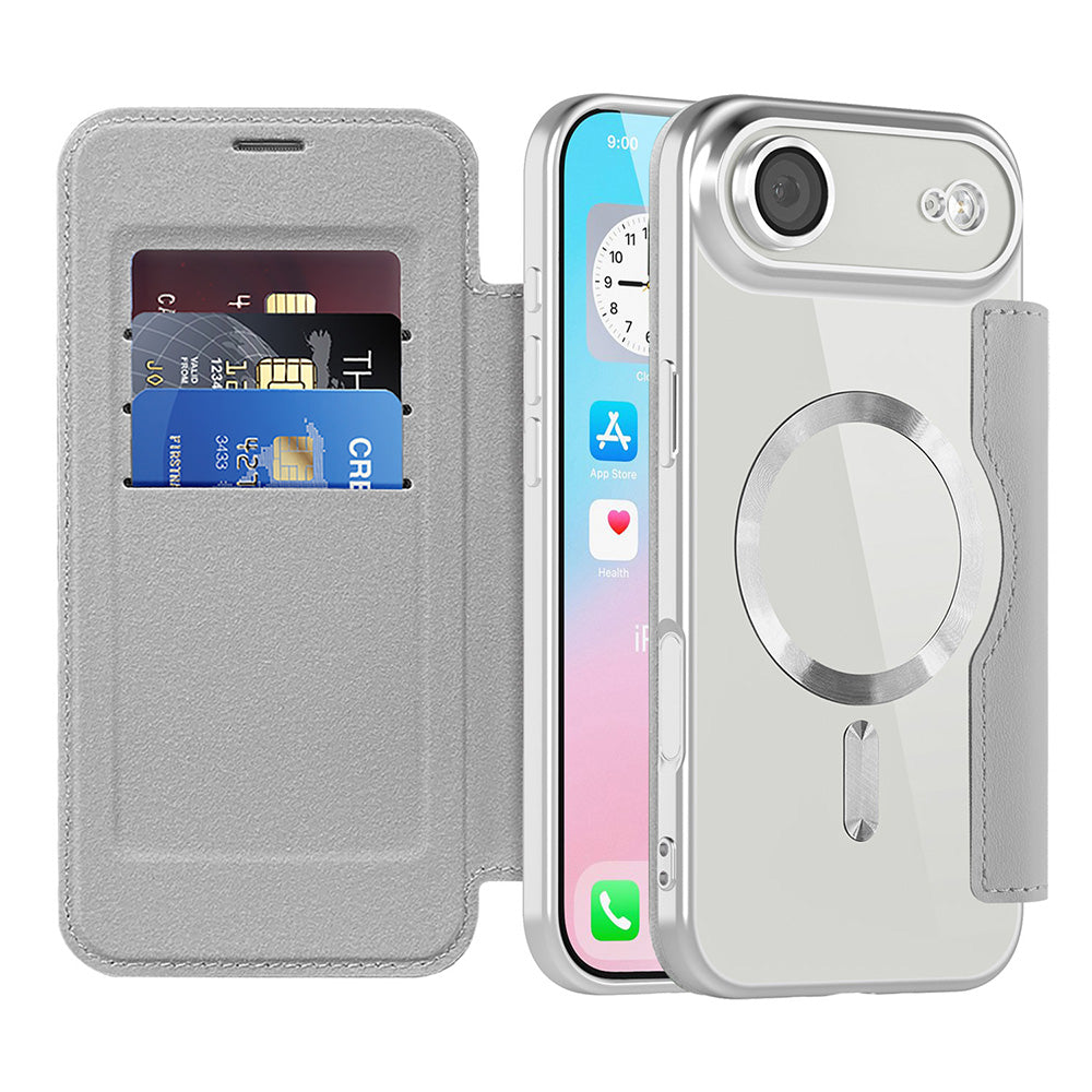 Husă flip Techsuit SmartMag Book iPhone Air – Gri – imagine 1