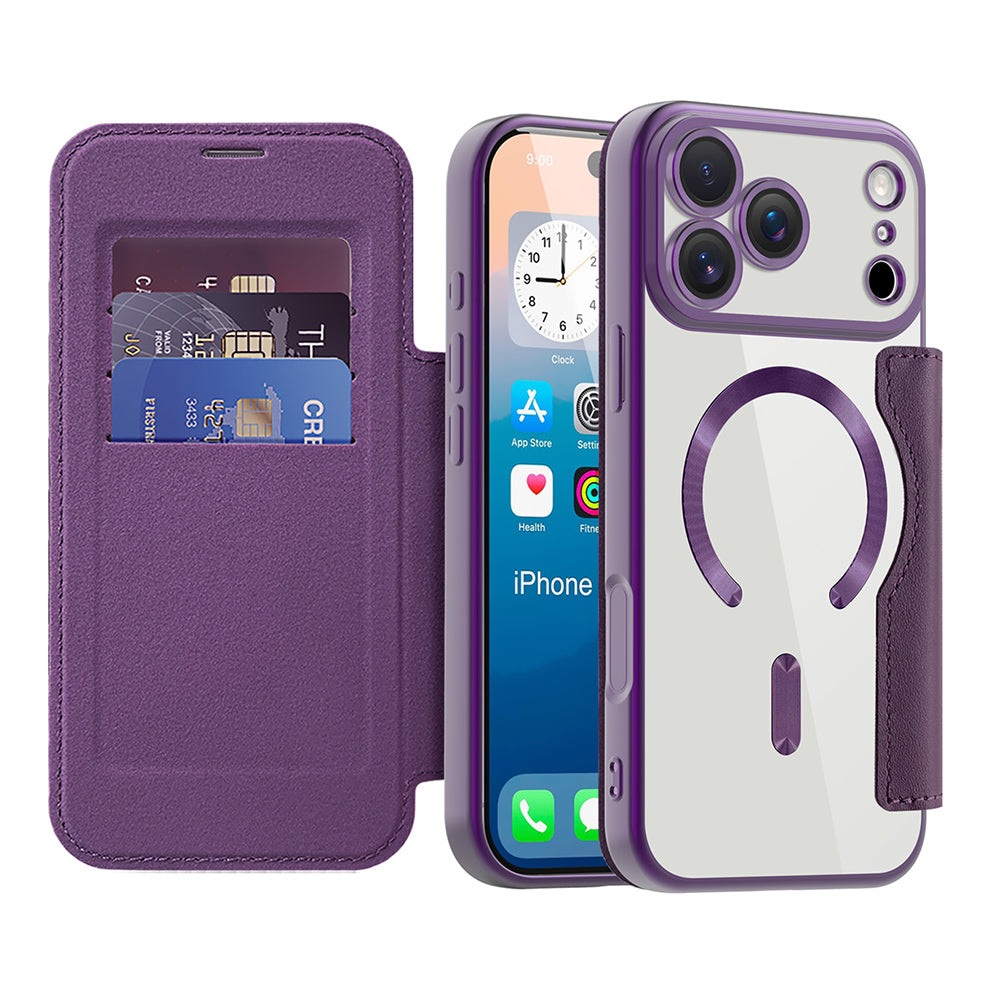 Husă flip Techsuit SmartMag Book iPhone 17 Pro Max – Mov – imagine 3