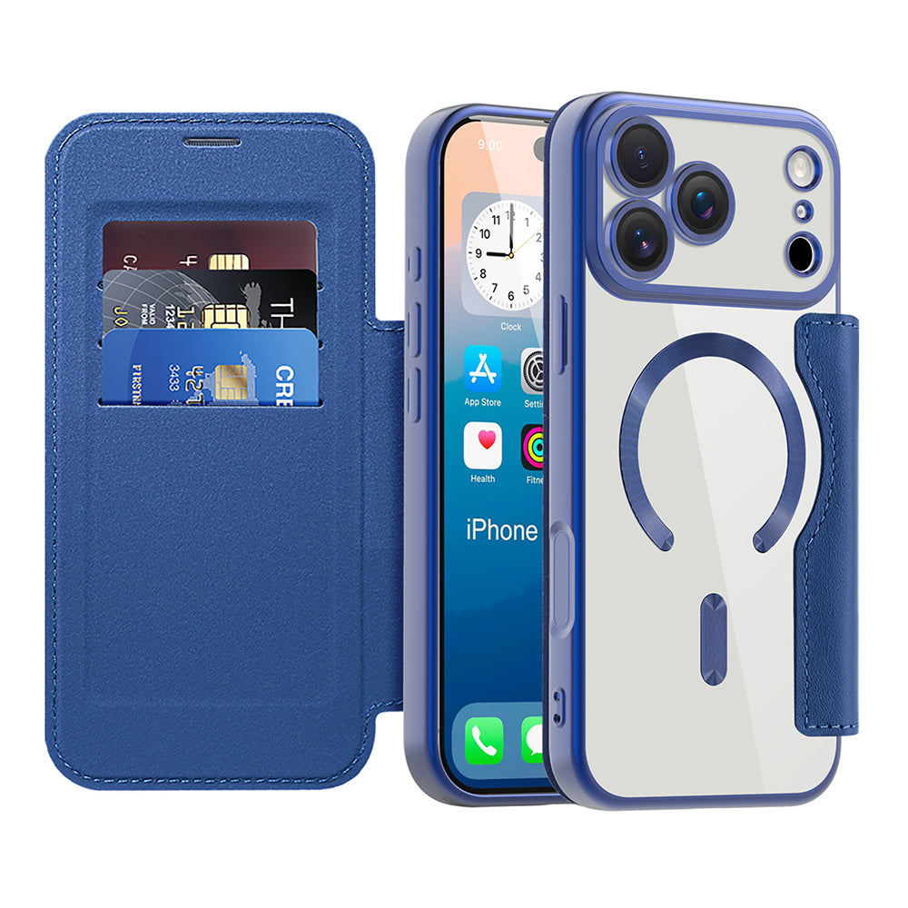 Husă flip Techsuit SmartMag Book iPhone 17 Pro Max – Albastru – imagine 9