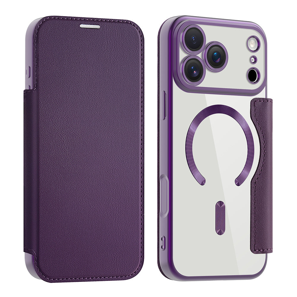 Husă flip Techsuit SmartMag Book iPhone 17 Pro – Mov – imagine 2