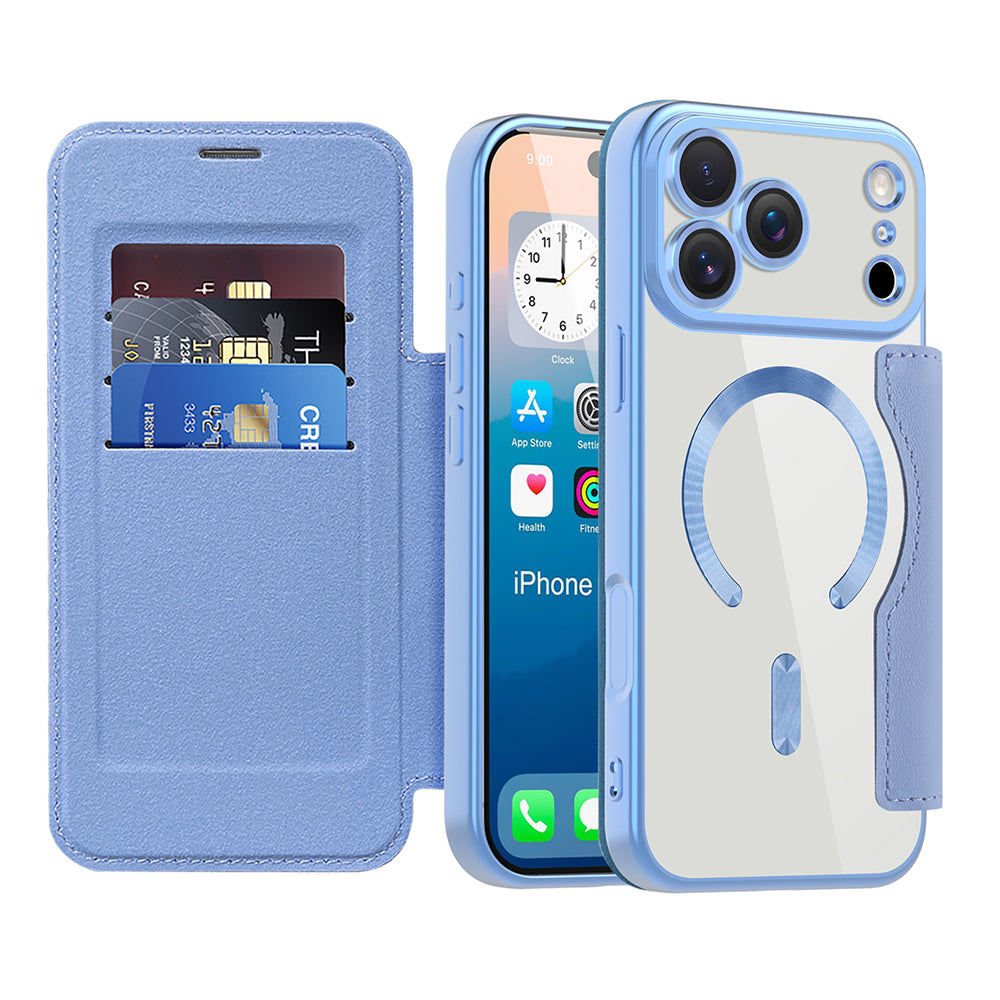 Husă flip Techsuit SmartMag Book iPhone 17 Pro – Albastru deschis – imagine 9