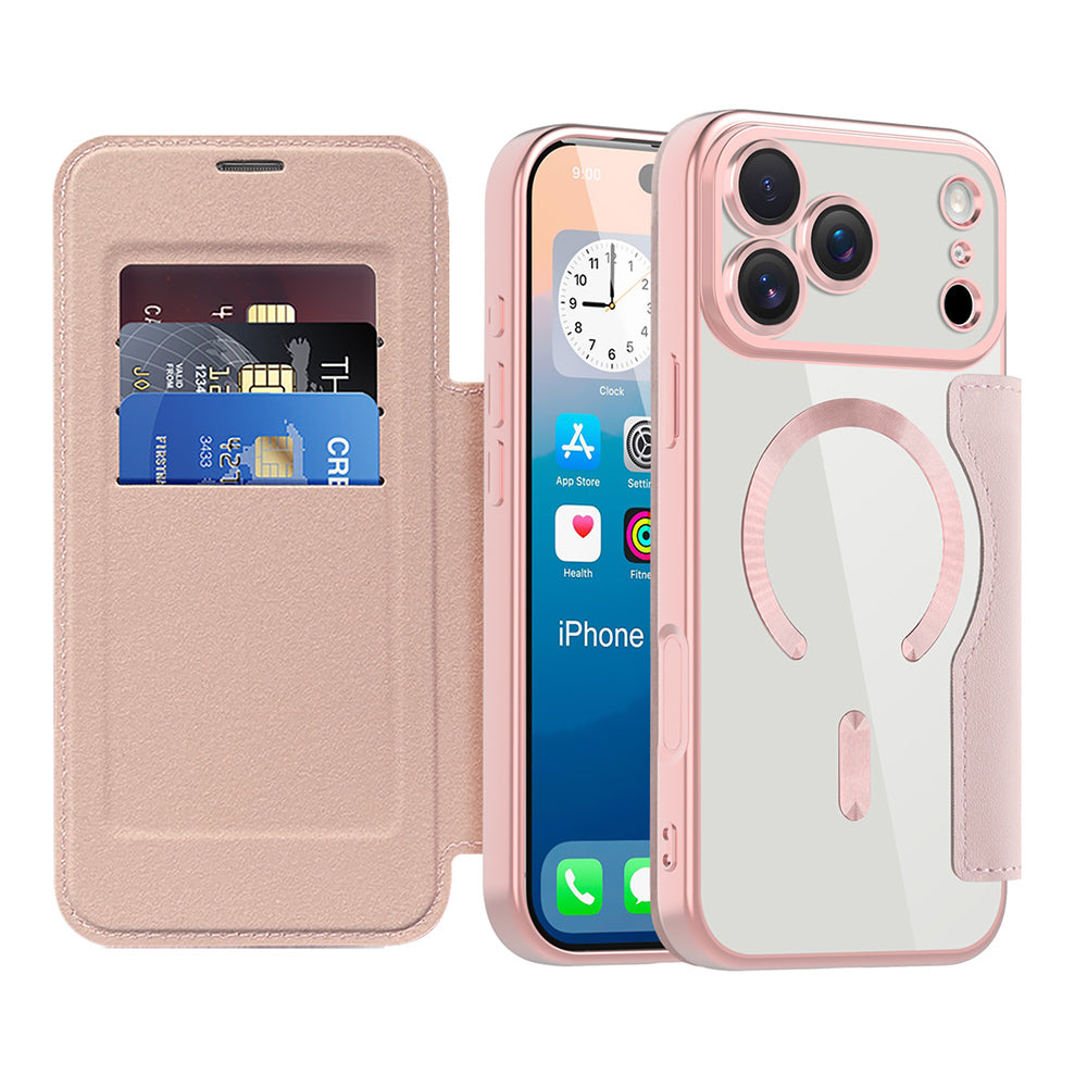 Husă flip Techsuit SmartMag Book iPhone 17 Pro – Roz – imagine 7