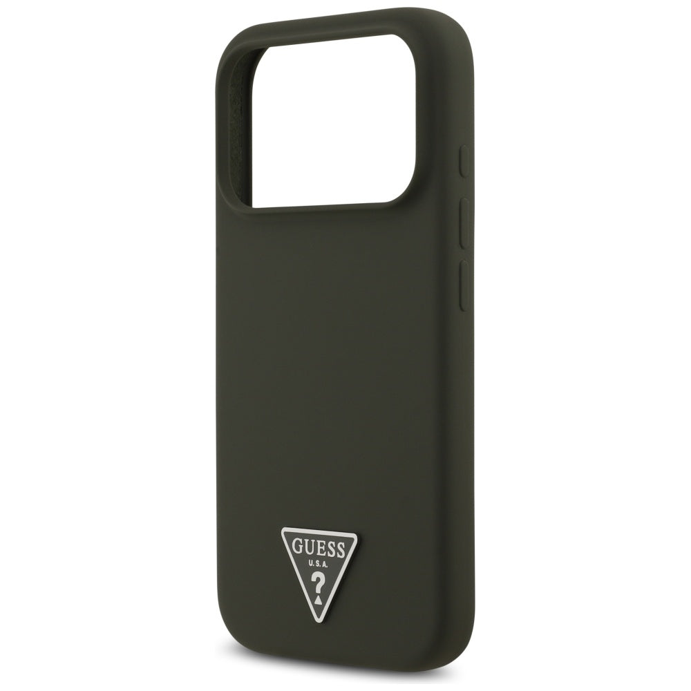 Husă Guess iPhone 17 Pro Silicone Triangle Logo MagSafe, kaki – imagine 6