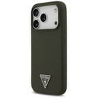 Husă Guess iPhone 17 Pro Silicone Triangle Logo MagSafe, kaki – imagine 3