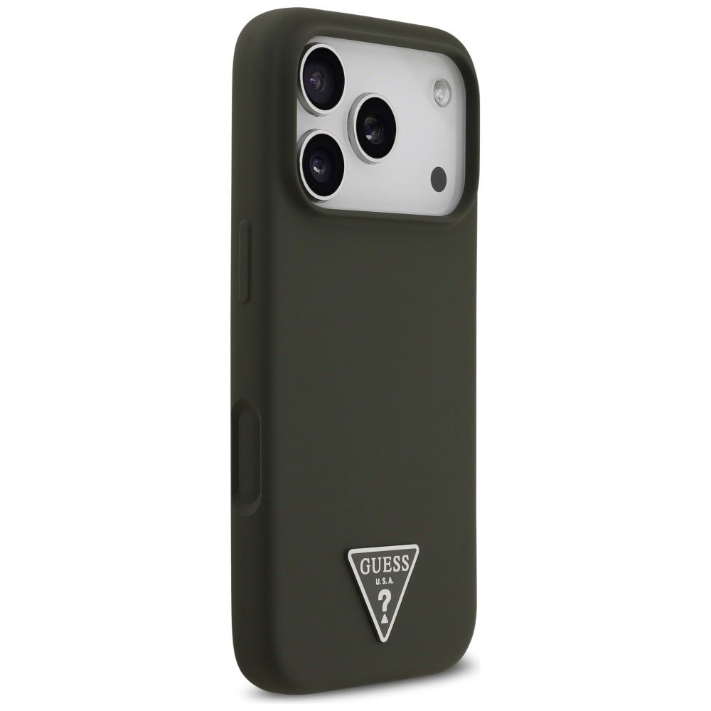 Husă Guess iPhone 17 Pro Silicone Triangle Logo MagSafe, kaki – imagine 4