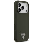 Husă Guess iPhone 17 Pro Silicone Triangle Logo MagSafe, kaki – imagine 4
