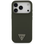 Husă Guess iPhone 17 Pro Silicone Triangle Logo MagSafe, kaki – imagine 2