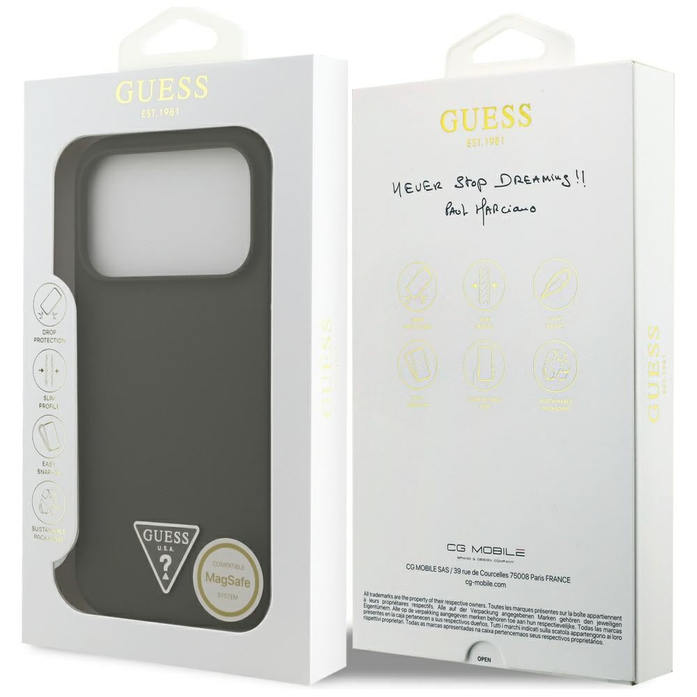 Husă Guess iPhone 17 Pro Silicone Triangle Logo MagSafe, kaki – imagine 7