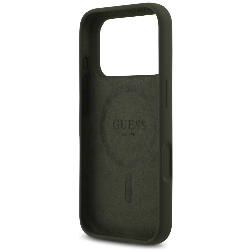 Husă Guess iPhone 17 Pro Silicone Triangle Logo MagSafe, kaki – imagine 5
