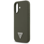 Husă Guess iPhone 17 Silicone Triangle Logo MagSafe, kaki – imagine 3