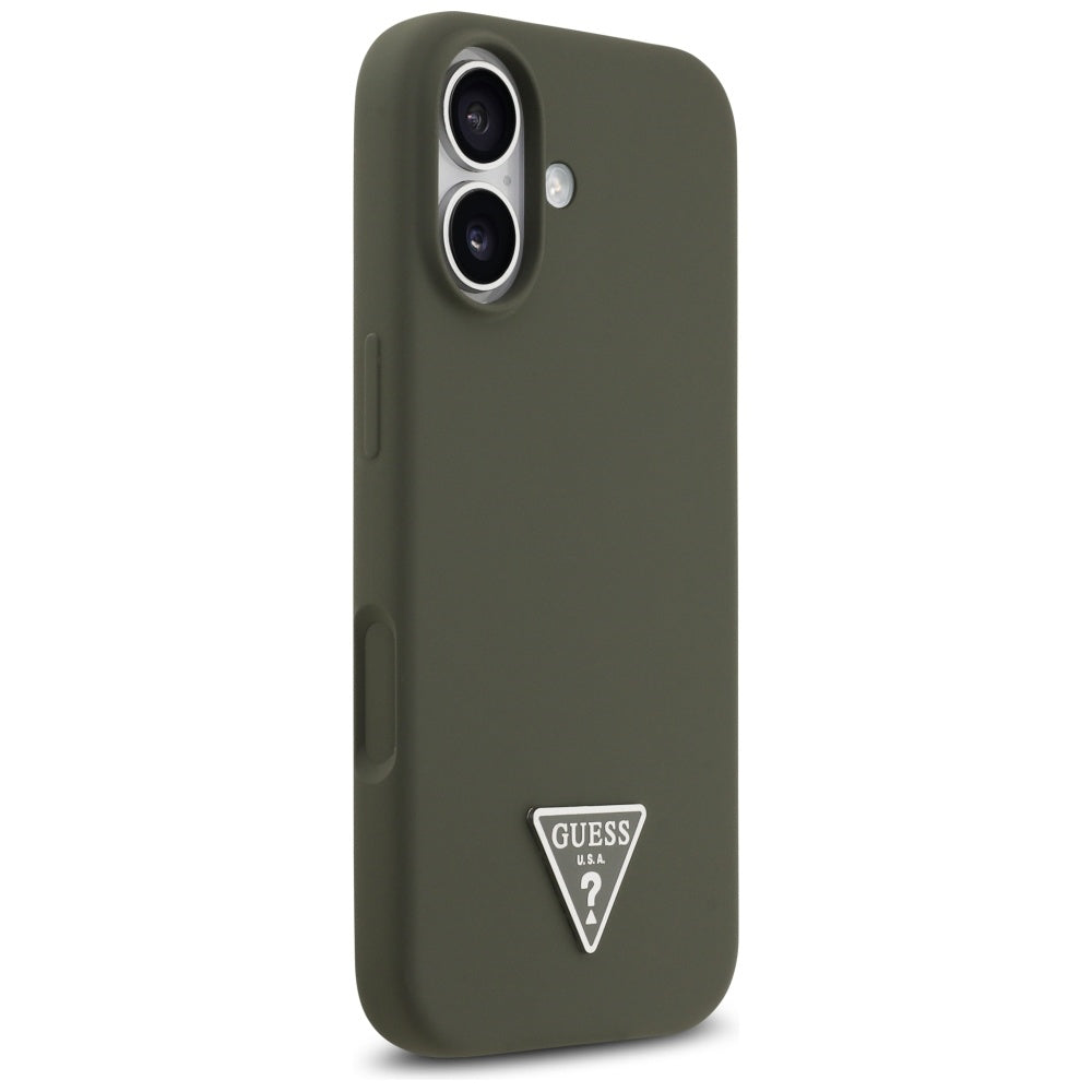 Husă Guess iPhone 17 Silicone Triangle Logo MagSafe, kaki – imagine 5