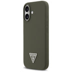 Husă Guess iPhone 17 Silicone Triangle Logo MagSafe, kaki – imagine 2