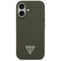 Husă Guess iPhone 17 Silicone Triangle Logo MagSafe, kaki – imagine 1