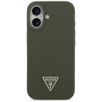 Husă Guess iPhone 17 Silicone Triangle Logo MagSafe, kaki – imagine 1
